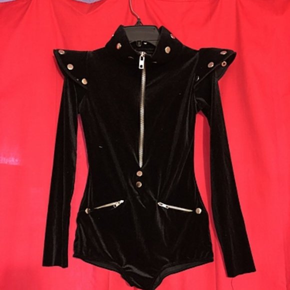 Other Artstone Black Velvet Unitard Costume Poshmark